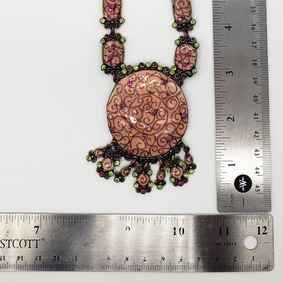 COLLIER TARATATA FRANCE - Plastron En émail Et Strass Multicolores - Signé Créateur Français - Ancienne Collection